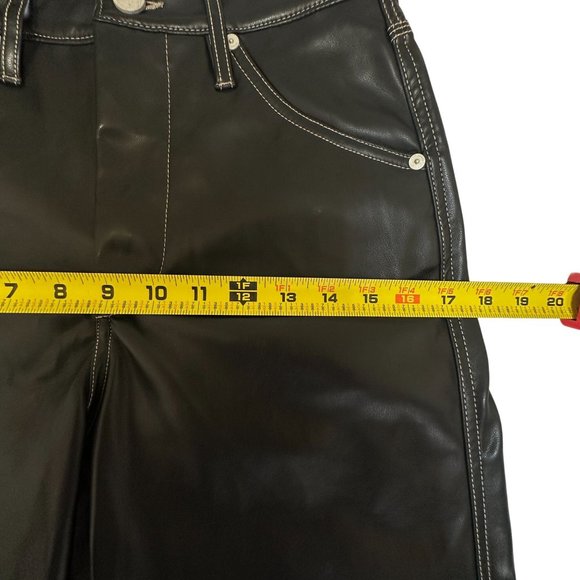 BLANKNYC The Baxter Ribcage Straight Leg Vegan Leather Pants Black Size 26 - Picture 8 of 8